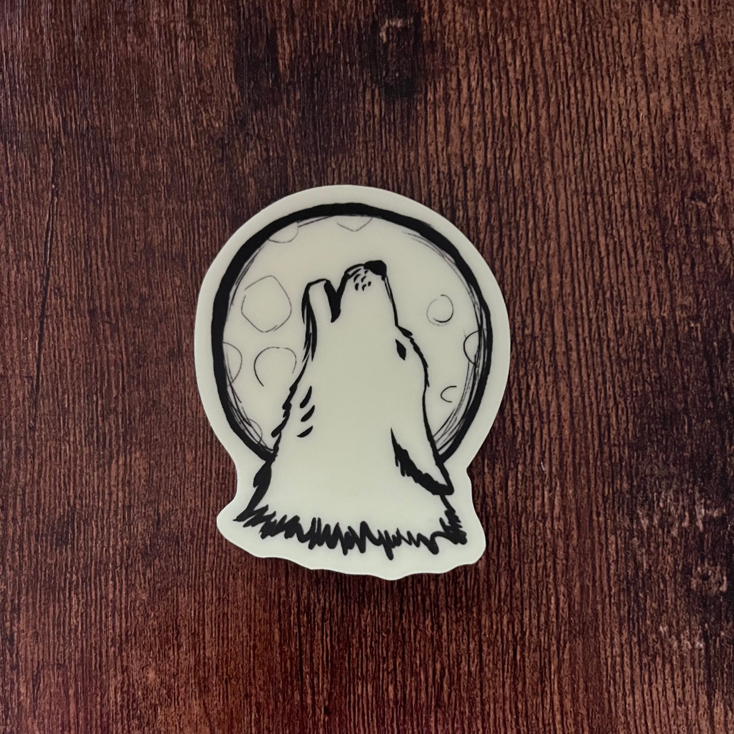 Howling Moon Glow in the Dark Sticker