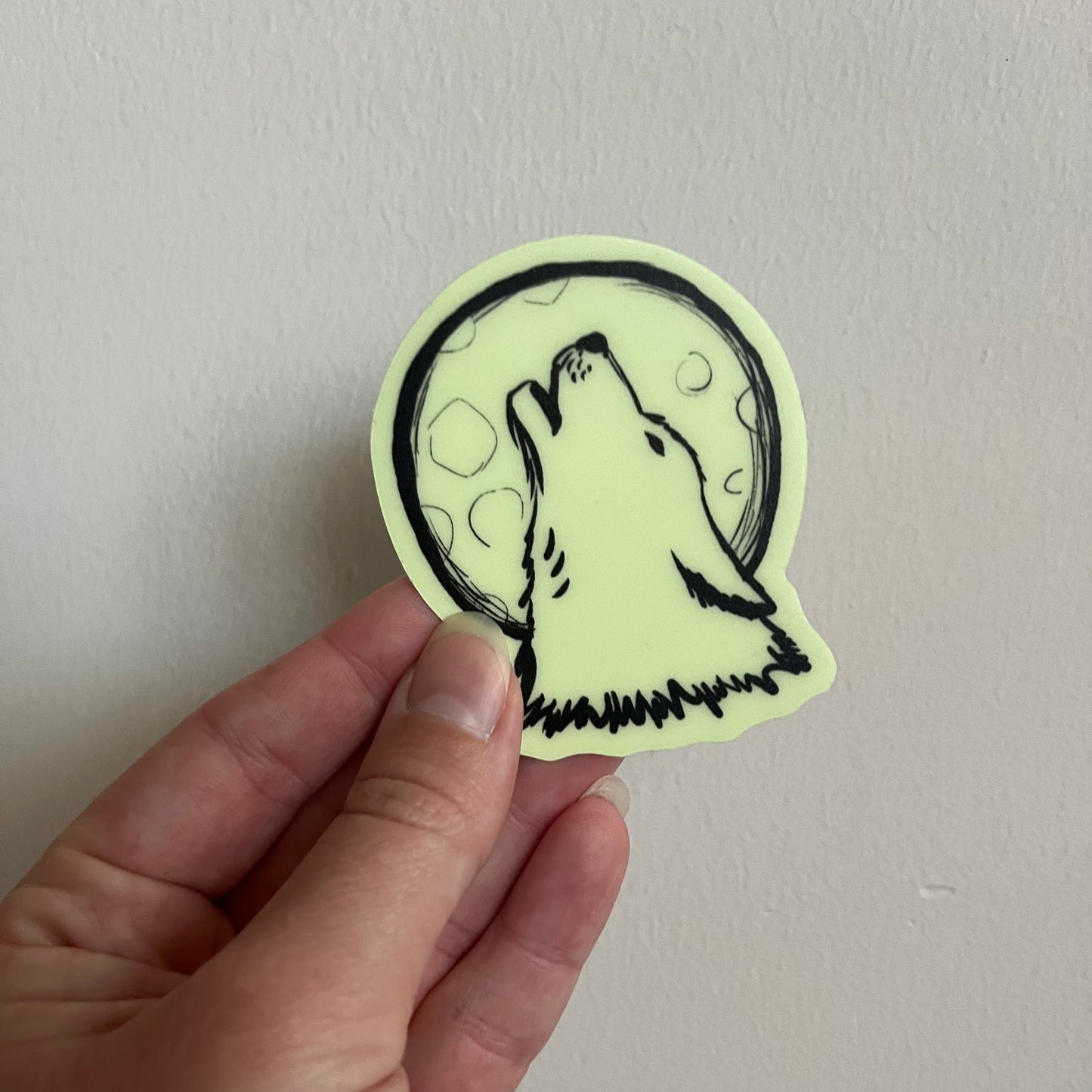 Howling Moon Glow in the Dark Sticker