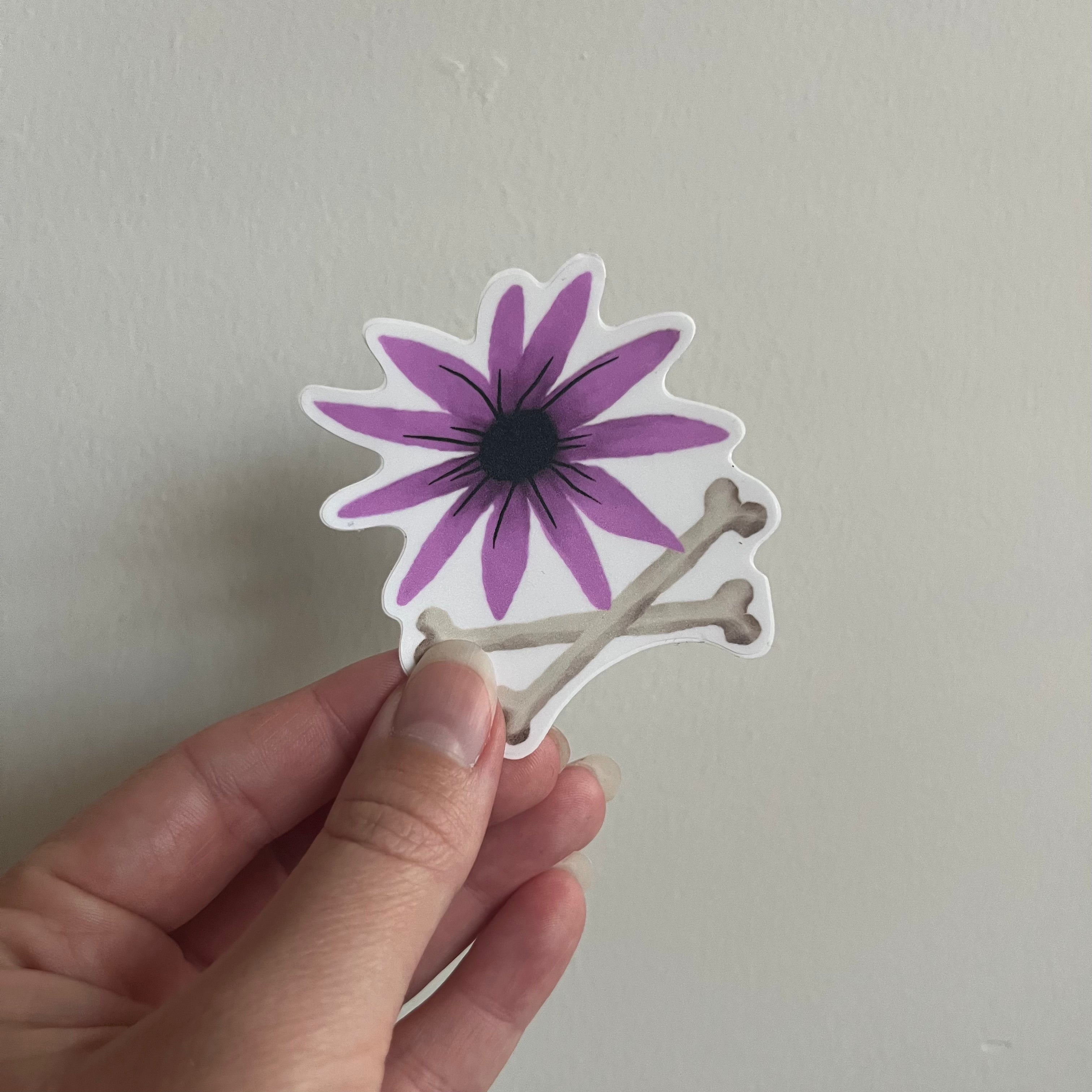 Crossbones Sticker Daisy & Crossbones Sticker – The Gothic Cottage